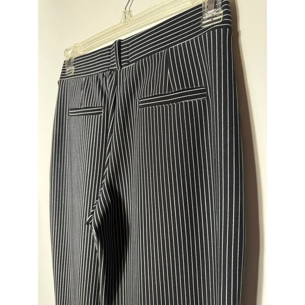 Chrome Riot M Pinstripe Pull On Menswear Pleated Trouser Pants Office Siren EUC - Picture 6 of 9